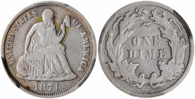 1871-CC Liberty Seated Dime. Fortin-101, the only known dies. Rarity-5. Fine-12 (PCGS).

A significant second opportunity to acquire a desirable examp...
