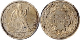 1872-CC Liberty Seated Dime. Fortin-101, the only known dies. Rarity-5+. AU Details--Cleaned (PCGS).

This is an uncommonly sharp survivor of a scarce...
