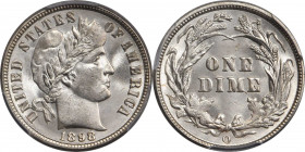 1898-O Barber Dime. MS-66 (PCGS). CAC.

This is a lustrous snow-white Gem with the faintest hints of champagne iridescence evident under certain light...