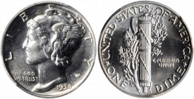 1936 Mercury Dime. Proof-67 (PCGS). CAC.

A bright, brilliant Superb Gem with a universally reflective finish to both sides. The premier Proof Mercury...