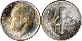 1949-S Roosevelt Dime. MS-68 (PCGS).

Virtual perfection in a 90% silver Roosevelt dime. Dusted with pale champagne-pink and olive-russet iridescence,...