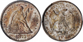1875-S Twenty-Cent Piece. BF-6. Rarity-4. MS-66 (PCGS).

This richly original example exhibits streaks of rose-russet toning to a base of warm antique...