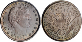 1899 Barber Quarter. MS-66 (PCGS).

Bathed in blended olive-silver and gray patina, the originality of this impressive looking Gem is beyond contestat...