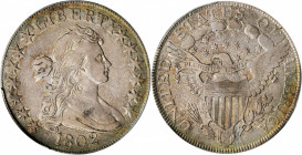 1802 Draped Bust Half Dollar. O-101, T-1, the only known dies. Rarity-2. VF-35 (PCGS).

Attractive mid grade quality with dominant mauve-gray patina t...