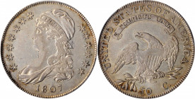 1807 Capped Bust Half Dollar. O-113. Rarity-2. Small Stars. VF-35 (PCGS).

A lightly toned golden-gray example of this popular first year Capped Bust ...