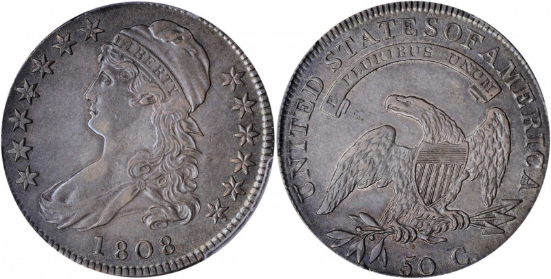 1808 Capped Bust Half Dollar. O-105. Rarity-3. AU-55 (PCGS).

A highly appealing...