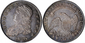 1830 Capped Bust Half Dollar. O-102. Rarity-3. Small 0. MS-62 (PCGS).

A sharply struck, early die state example with smooth, slightly reflective fiel...