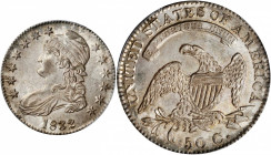 1832 Capped Bust Half Dollar. O-104. Rarity-4. Small Letters. MS-63 (PCGS). CAC.

This lustrous, satin-textured example exhibits a lovely overlay of l...
