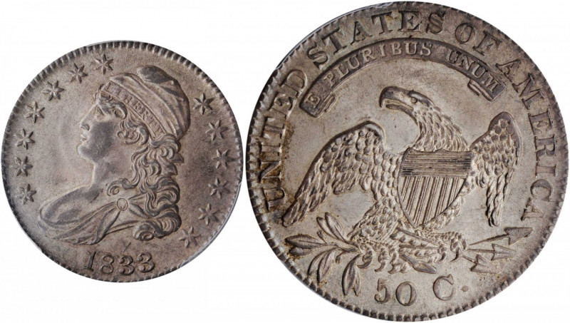 1833 Capped Bust Half Dollar. O-109. Rarity-3. MS-61 (PCGS).

A pleasantly frost...