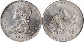 1837 Capped Bust Half Dollar. Reeded Edge. 50 CENTS. GR-1. Rarity-5. MS-63 (PCGS).

The delightful Choice piece is essentially brilliant save for fain...