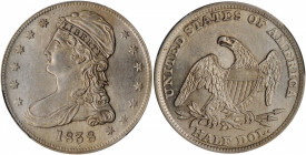 1838 Capped Bust Half Dollar. Reeded Edge. HALF DOL. GR-2. Rarity-3. MS-63 (PCGS).

Boldly struck on the obverse and reverse with sharp definition on ...