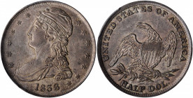 1838 Capped Bust Half Dollar. Reeded Edge. HALF DOL. GR-15. Rarity-3. MS-62 (PCGS).

Lustrous, original surfaces with pleasing coin-gray and light sil...