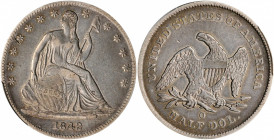 1842-O Liberty Seated Half Dollar. WB-2. Rarity-5. Small Date, Small Letters (a.k.a. Reverse of 1839). EF-40 (PCGS).

Iridescent undertones of reddish...