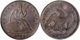 1851 Liberty Seated Half Dollar. WB-6. Rarity-4. AU-53 (PCGS). CAC.

A noteworthy second offering for this normally elusive Philadelphia Mint silver i...