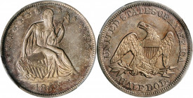 1852 Liberty Seated Half Dollar. WB-3. Rarity-4. AU-55 (PCGS).

Pretty rose-apricot and silver-mauve patina is most vivid when observed with the aid o...