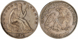 1871-CC Liberty Seated Half Dollar. W-4. Rarity-4. Repunched Date. VF-30 (PCGS).

Medium pearl-gray patina with glints of warmer olive here and there ...