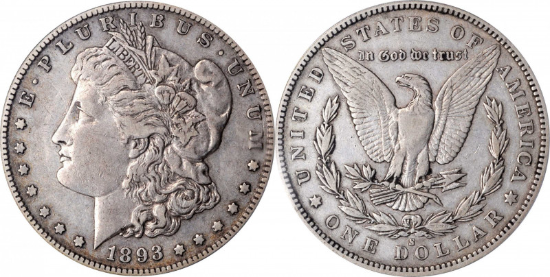 1893-S Morgan Silver Dollar. VF-35 (PCGS).

The key date issue among circulation...