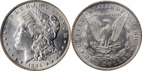 1894-O Morgan Silver Dollar. MS-62 (PCGS). OGH.

Soft satin luster flows over brilliant surfaces that are uncommonly smooth in overall appearance for ...