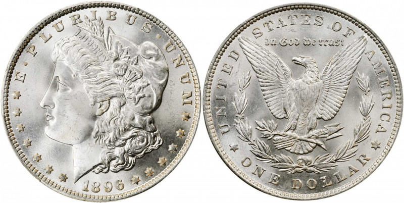 1896 Morgan Silver Dollar. MS-67+ (PCGS). CAC.

Enchanting frosty white surfaces...