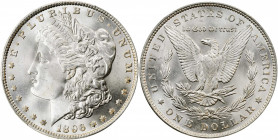 1896 Morgan Silver Dollar. MS-67+ (PCGS). CAC.

Enchanting frosty white surfaces are free of both toning and grade-limiting marks. Overall pristine, i...
