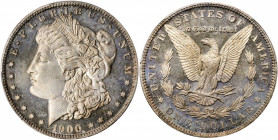 1900 Morgan Silver Dollar. Proof-65 (PCGS).

Mottled antique silver-gray iridescence dominates the in hand appearance of this handsome Gem. There is m...