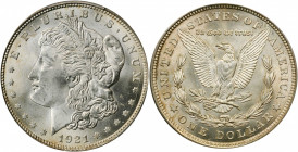 1921 Morgan Silver Dollar. MS-66+ (PCGS). CAC.

A brilliant and remarkably unabraded example of this final year Morgan now celebrating its centennial....