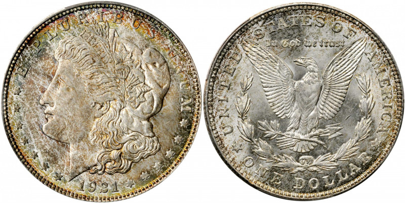 1921-D Morgan Silver Dollar. MS-66+ (PCGS). CAC.

Features the attractive and di...