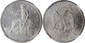 1876-CC Trade Dollar. Type I/II. MS-61 (NGC).

Frosty, silver-gray with a fresh untoned appearance over both sides. A popular branch mint issue, one t...