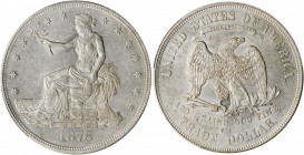 1876-CC Trade Dollar. Type I/I. Micro (a.k.a. Wide) CC. AU-58 (PCGS).

A frosty, untoned piece with lots of cartwheel luster and some prooflike flash ...