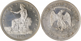 1880 Trade Dollar. Proof-64 (NGC).

Otherwise brilliant surfaces exhibit soft silver-gray tinting around the peripheries that is a bit bolder on the r...