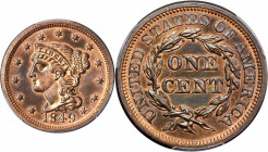 1849 Braided Hair Cent. N-18. Rarity-6. Proof-65+ RB (PCGS). CAC.

We are delighted to once again be offering this incredible 1849 Proof cent, having ...