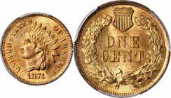 1874 Indian Cent. MS-66 RD (PCGS).

Here is an extraordinary quality example of an early date bronze Indian cent issue that is scarce even in lower Mi...