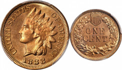 1888 Indian Cent. MS-66 RD (PCGS). CAC.

This glorious premium Gem exhibits vivid rose-orange color to smooth, lustrous, satin-textured surfaces. The ...