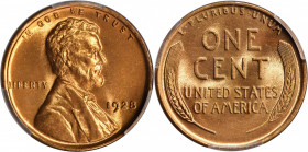 1928 Lincoln Cent. MS-67+ RD (PCGS). CAC.

A magnificent survivor struck on the cusp of the Great Depression. The surfaces are blanketed in uniform sa...