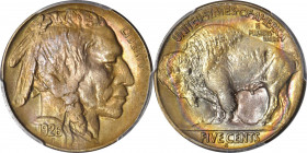 1926-S Buffalo Nickel. MS-64 (PCGS).

Richly toned in warm autumn-gray, this handsome Choice Uncirculated Buffalo nickel also exhibits rainbow-colored...