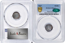 1847 Liberty Seated Half Dime. Proof-64 (PCGS). CAC.

Richly original surfaces exhibit brick-red peripheral highlights to dominant charcoal-olive pati...