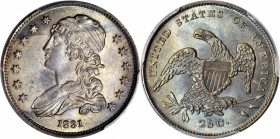 1831 Capped Bust Quarter. B-4. Rarity-1. Small Letters. MS-64+ (PCGS). CAC.

This richly original example possesses that charming "old world" appearan...