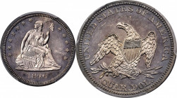 1846 Liberty Seated Quarter. Briggs 4-F. Proof-62 (PCGS).

A bright, virtually brilliant specimen with reflective fields supporting satiny design elem...