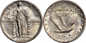 1918/7-S Standing Liberty Quarter. FS-101. Unc Details--Cleaned (PCGS).

Pleasing satin to softly frosted luster blankets surfaces that are also light...