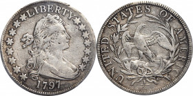 1797 Draped Bust Half Dollar. Small Eagle. O-102, T-2. Rarity-6-. 15 Stars. VF Details--Repaired (PCGS).

Here is a particularly interesting example o...