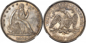 1870-CC Liberty Seated Half Dollar. MS-62 (NGC).

One of our most significant CC-Mint offerings in this sale irrespective of date or denomination. A p...