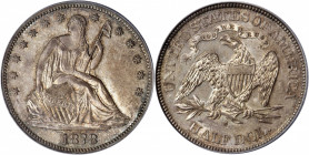 1878-S Liberty Seated Half Dollar. WB-1, the only known dies. Rarity-5. MS-63 (PCGS). CAC.

This wonderfully original example is toned in dominant pea...
