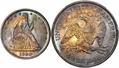 1890 Liberty Seated Half Dollar. WB-101. MS-67 (PCGS). CAC.

This is an exceptionally vivid and beautiful example of a popular low mintage Liberty Sea...