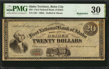 Boise City, Idaho Territory. First National Bank of Idaho. 1860s. $20. PMG Very Fine 30. Remainder.

RuRell & Moore. No. 249. Remainder. George Washin...