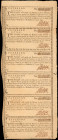 Partial Uncut Sheet of (6) Tickets. Paterson, New Jersey. Paterson Lottery of the Society for Establishing Useful Manufactures. Ca. 1797. Extremely Fi...
