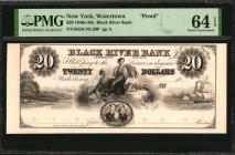 Watertown, New York. Black River Bank. 1840s-50s. $20. PMG Choice Uncirculated 64 EPQ. Proof.

(NY-2845 G14 SENC) Danforth, Bald & Co. New York & Phil...