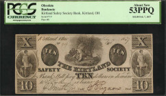 Kirtland, Ohio. Kirtland Safety Society Bank. 1837. $10. PCGS Currency About New 53 PPQ.

Underwood, Bald, Spencer & Huffy. New York & Philadelphia. M...