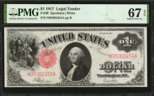 Fr. 39. 1917 $1 Legal Tender Note. PMG Superb Gem Uncirculated 67 EPQ.

All large size notes that fall into this Superb Gem range are scarce and even ...