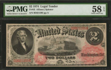 Fr. 43. 1874 $2 Legal Tender Note. PMG Choice About Uncirculated 58 EPQ.

A scarce 1874 Two Dollar Legal Tender note which will certainly appeal to mo...