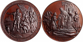 1892 Landing and Return of Christopher Columbus Medal. By Bartolomé Maura. Eglit-111. Bronze. Choice Mint State.

70.4 mm. Lovely deep mahogany bronze...